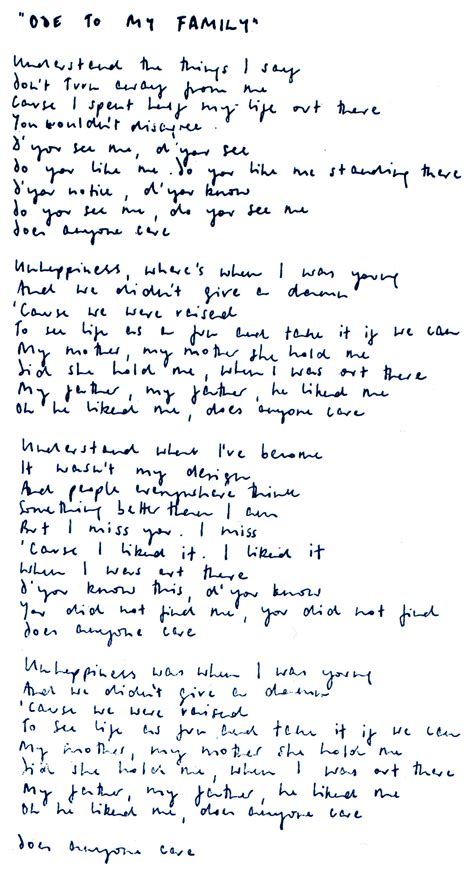 the cranberries - ode to my family lyrics|traduction ode to my family.